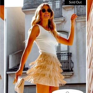 Vici fringe skirt NWOT